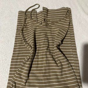 Women's Green and White Dress